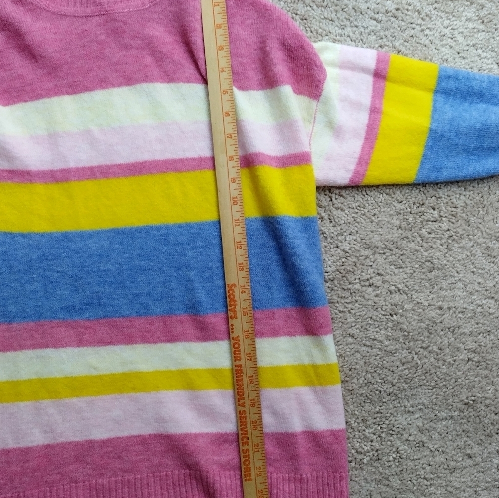 womens turtleneck sweater By DIP Size Large Pink Rainbow Form Fitting Fashion - Picture 13 of 15